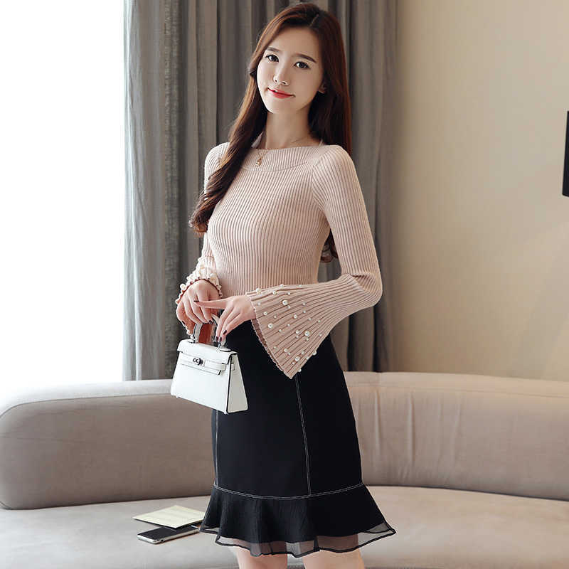Korean Women Sweater Woman Knitted s Long Sleeve Sueter Mujer Invierno s and Pullovers 210531