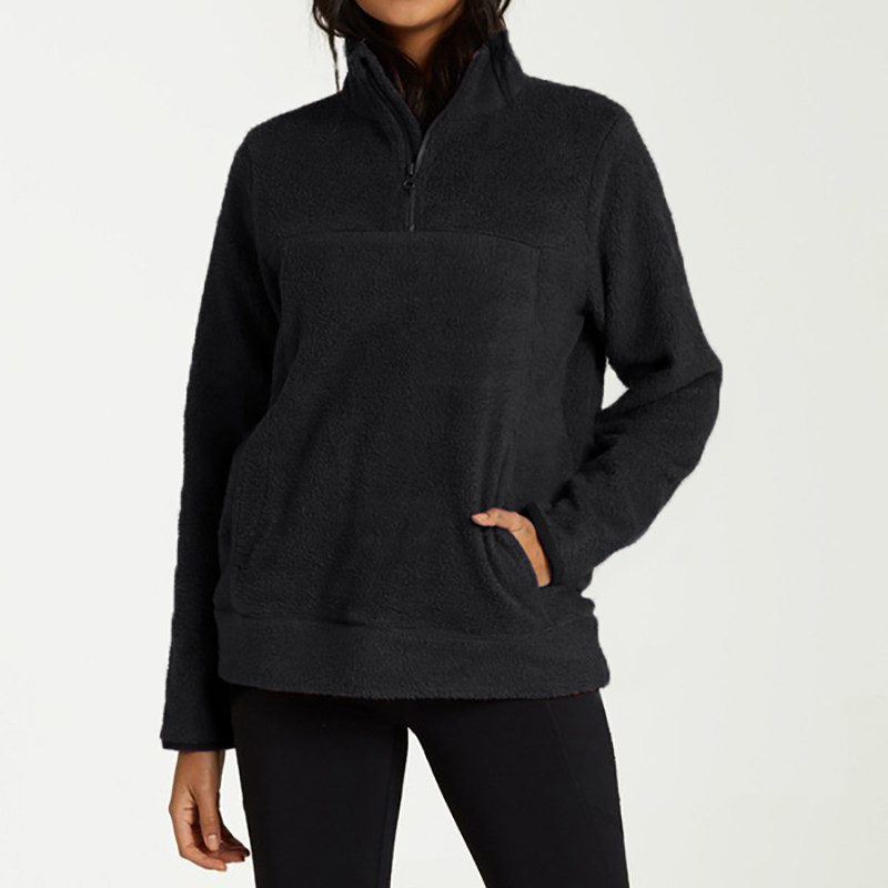 Women Hoodies Autumn Winter Warm Zipper Pocket Hoodie Casual Long Sleeve Fleece Pullover Solid Color Women Teddy Sweatshirts 210414