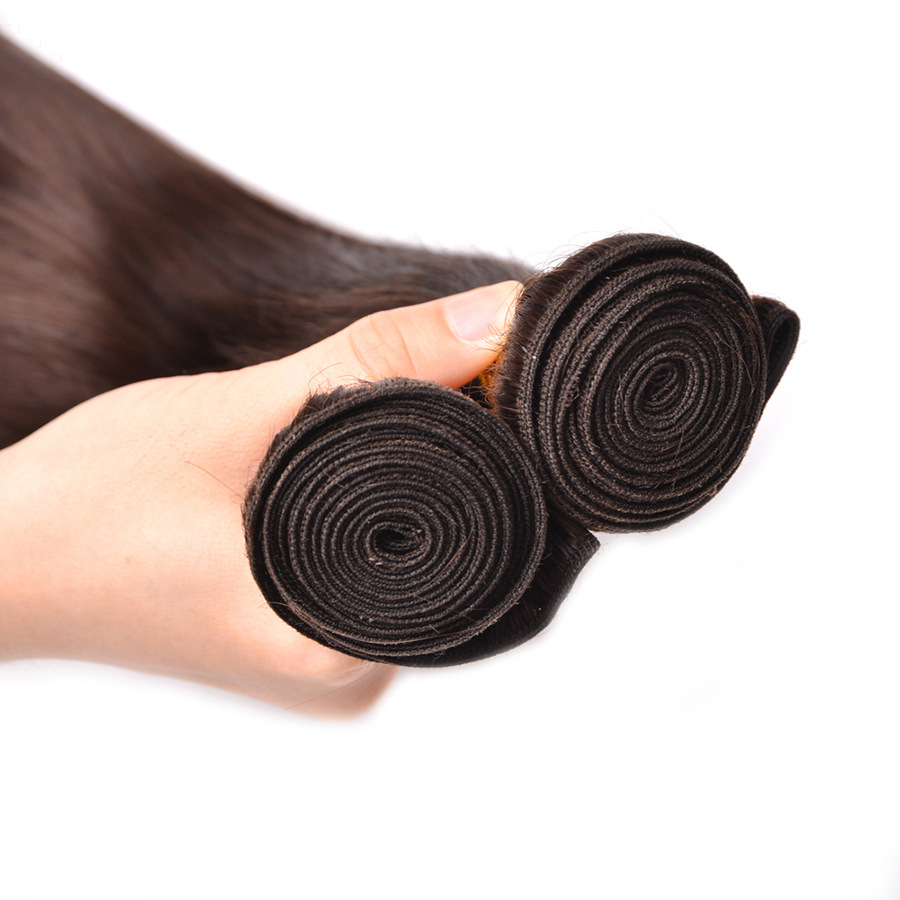 Free shipping Brazilian Body Wave Human Hair 3 Bundles with Lace Closure Dark Brown Pre-Plucked Natural Hairline