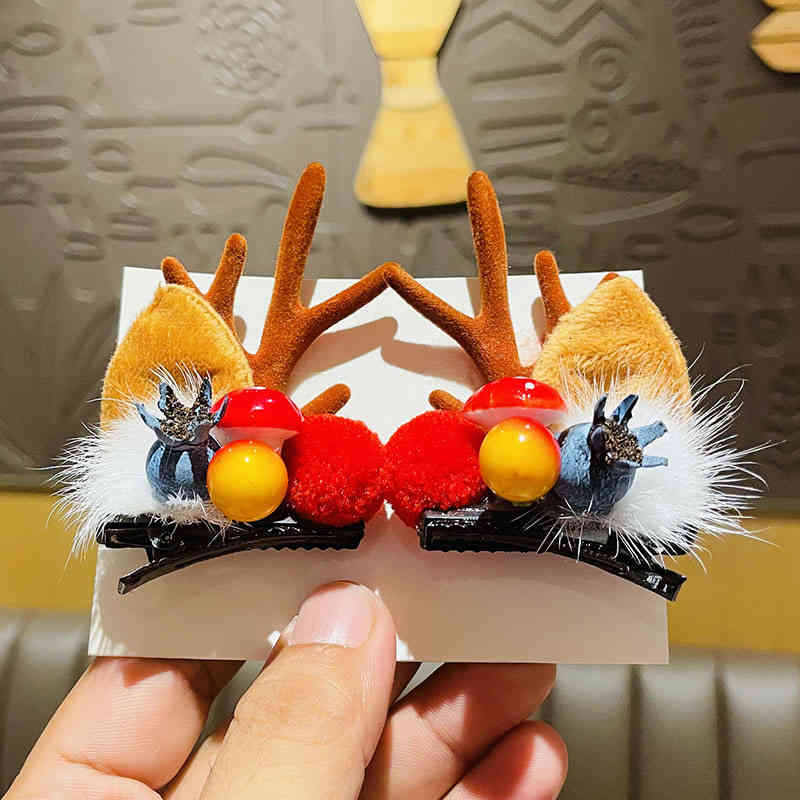 Hair Accessories Children's Lovely Antler Duck Beak Clip Hairpin Net Red Girl Baby Performance Headdress