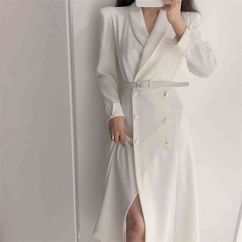 Windbreaker Minimalist Office Lady Outwear Elegant Solid Slim High Quality All Match Long Trench Coats 210421