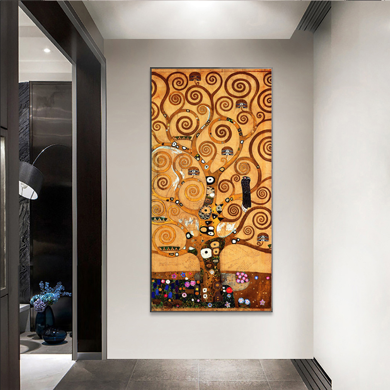 Gustav Klimt Kiss Life Tree Posters And Prints Wall Art Canvas Painting Picture For Living Room Hallway Home Decor