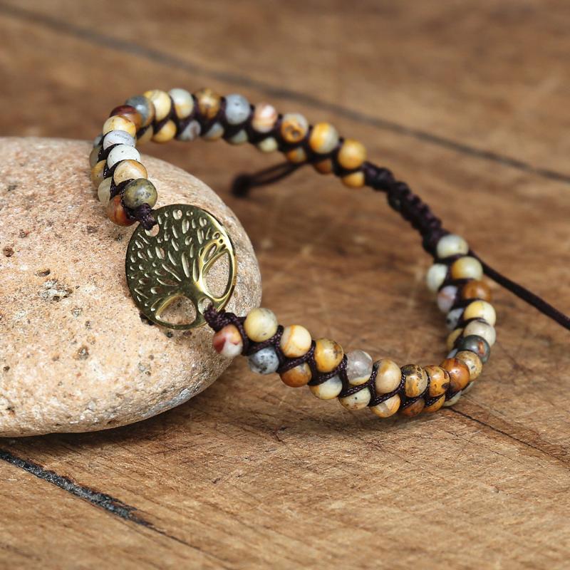 Charm Bracelets 4mm Crazy Onyx Beads Handmade Bracelet Tree Of Life Stainless Steel String Yoga Friendship Braided
Charm Bracelets 4mm Crazy Onyx Beads Handmade Bracelet Tree Of Life Stainless Steel String Yoga Friendship Braided