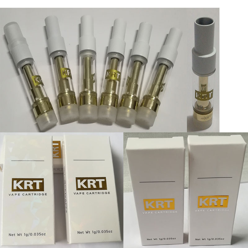 KRT Vape Cartridge .8ml Tank Round Tip Oil Atomizer Gold Base Ceramic Coil Empty Electronic Cigarette Cartridges 510 Thread Ecig cart Newest Packaging
KRT Vape Cartridge .8ml Tank Round Tip Oil Atomizer Gold Base Ceramic Coil Empty Electronic Cigarette Cartridges 510 Thread Ecig cart Newest Packaging