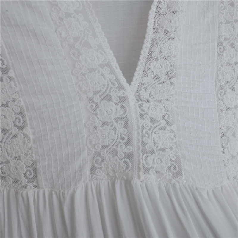 Beach dress Saida de Praia Cotton Cover up Kaftan Pareos Playa Mujer Lace Bikini Swimsuit cover #Q756 210420