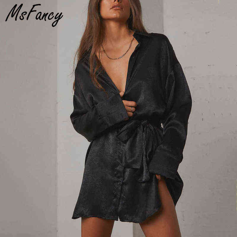 Msfancy Black Shirt Dress Women 2021 Satin Long Sleeve Lace-up Vestidos De Mujer Casual Pajamas Robes G1223
Msfancy Black Shirt Dress Women 2021 Satin Long Sleeve Lace-up Vestidos De Mujer Casual Pajamas Robes G1223