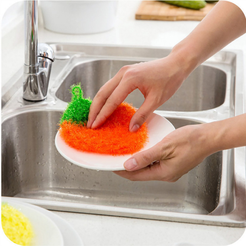 Fruit Dish Scrubber Sponge Clean Non-scratch Strawberry Home Kitchen Tool Bowl Pan Washing Cleaning Cloth Scouring Tableware