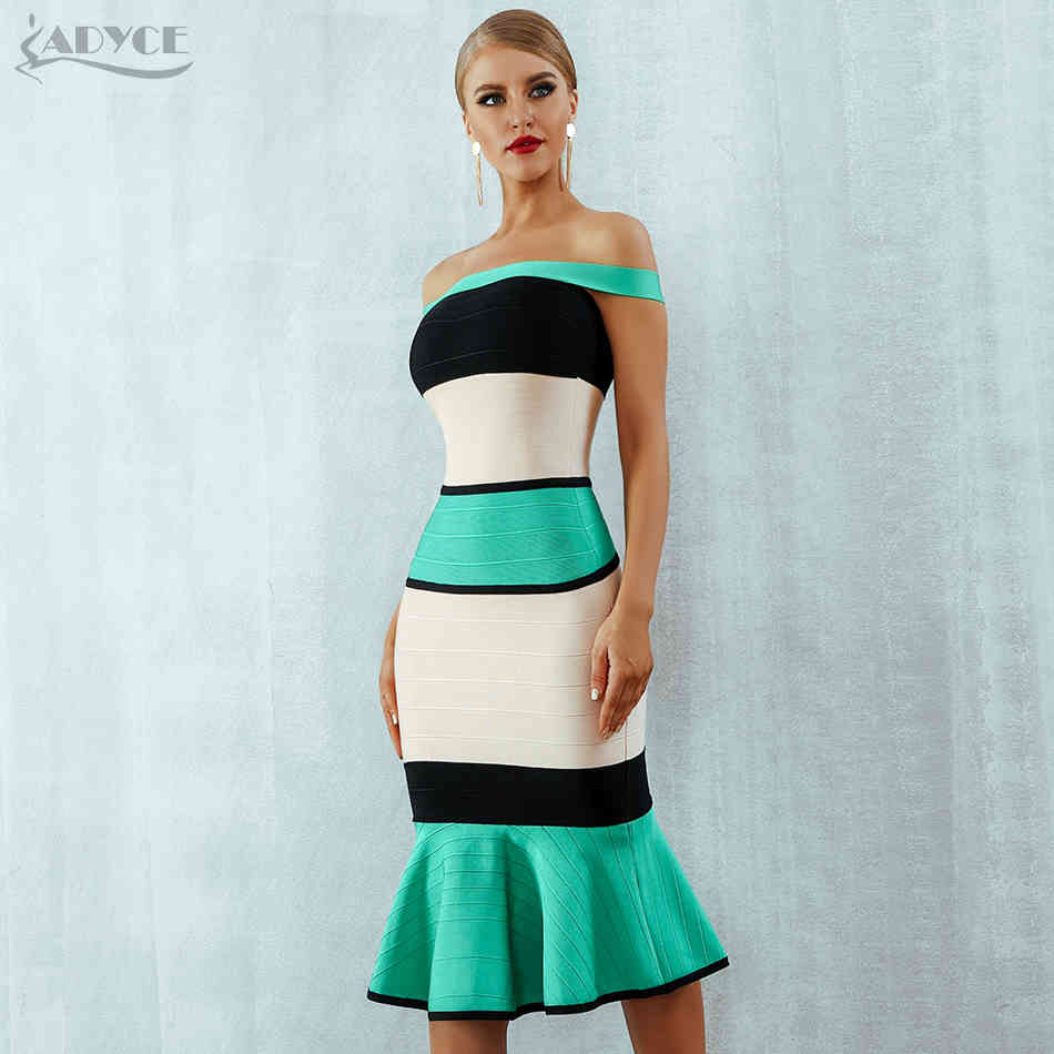 Summer Green Bandage Dress Women Sexy Slash Neck Short Sleeve Off Shoulder Club Celebrity Evening Party 210423