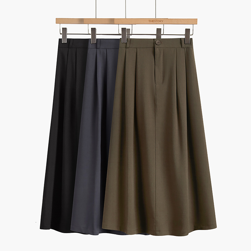 skirts Autumn Korean Style A-line Pleated Full Skirt Elastic Waist Zipper Solid Classic Polyester Mid-Calf Long Skirts, Gray
skirts Autumn Korean Style A-line Pleated Full Skirt Elastic Waist Zipper Solid Classic Polyester Mid-Calf Long Skirts, Gray