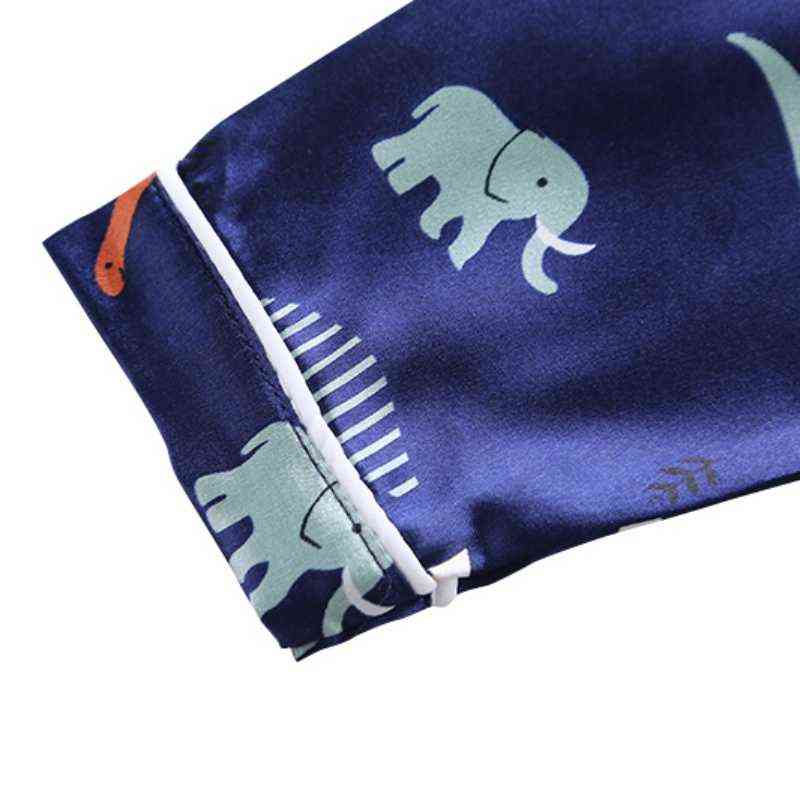 Kids Pajamas Dinosaur Print Nighdress Baby Boy Girls Sleepwear Button T Shirt Shorts Set Outfits Toddler 211130