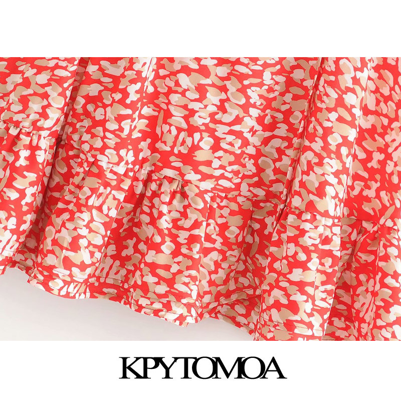 Women Chic Fashion Floral Print Ruffled Mini Dress Sleeveless With Belt Female Dresses Vestidos Mujer 210420