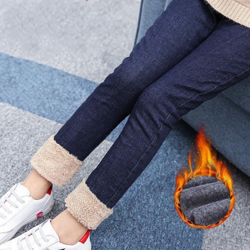 Trousers Winter Girls Leggings Velvet Pant 2021 Kids Elastic Waist Warm Pants Children Thick Baby Girl, Blue