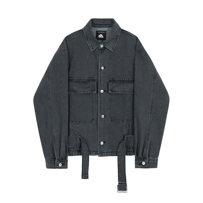 IEFB Spring Loose Jeans Jacket Men's Korean Fashion Casual Vintage Denim Coat Single Breast Off Shoulder Clothes 9Y5919 210524