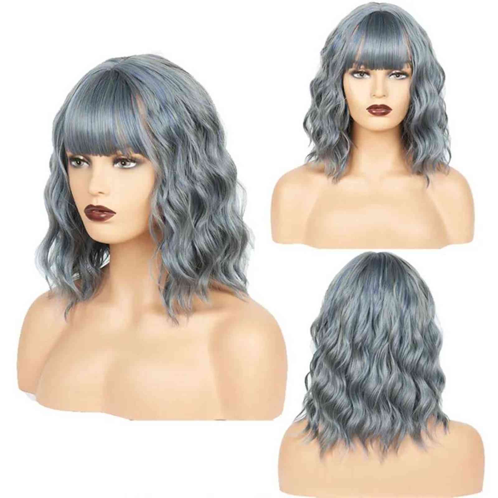 2022 Woman Classical short wavy bob wig bangs synthetic cosplay head 14 inch, Ombre color
2022 Woman Classical short wavy bob wig bangs synthetic cosplay head 14 inch, Ombre color