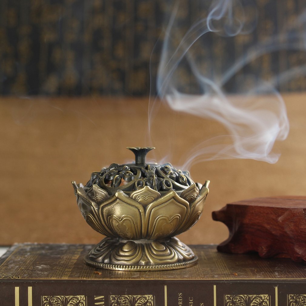 Chinese Buddha Light Metals Wiesmoke burner Lotus flower Wiesmoke Houder Handmade Wiesmoke barrel For Buddhist Home Office Decoration