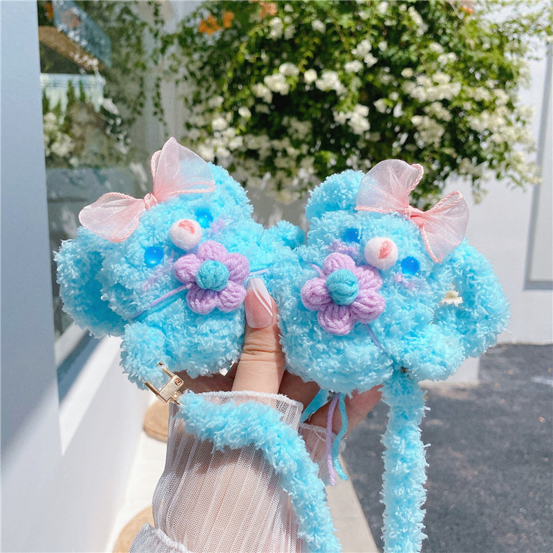 Cartoon Plush Cute Blue Bear Doll Headset Cases For Airpods Pro Protector cover Wireless Bluetooth Earphone Case for Air pods 1 2 with Crossbody String, A for airpods pro
Cartoon Plush Cute Blue Bear Doll Headset Cases For Airpods Pro Protector cover Wireless Bluetooth Earphone Case for Air pods 1 2 with Crossbody String, A for airpods pro