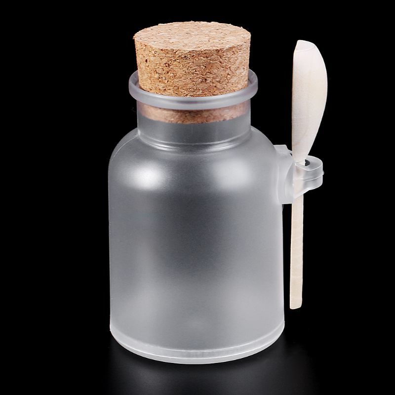 100 Ml/200 Ml/300 Ml Scrub Bath salt Abs Fles Met Wooden lid Glue Cock Storage Stopper bottle Frosted Seal Pot Home Bathroom
