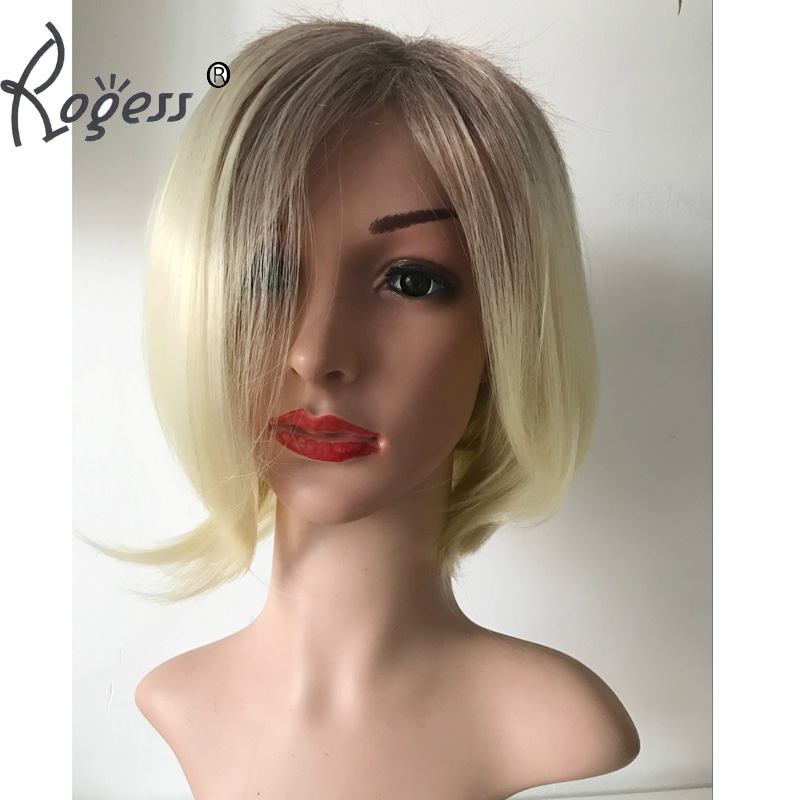Fashion Short Straight Synthetic BOB wig Blong Dark Root Natural Wave Hair wigs for women