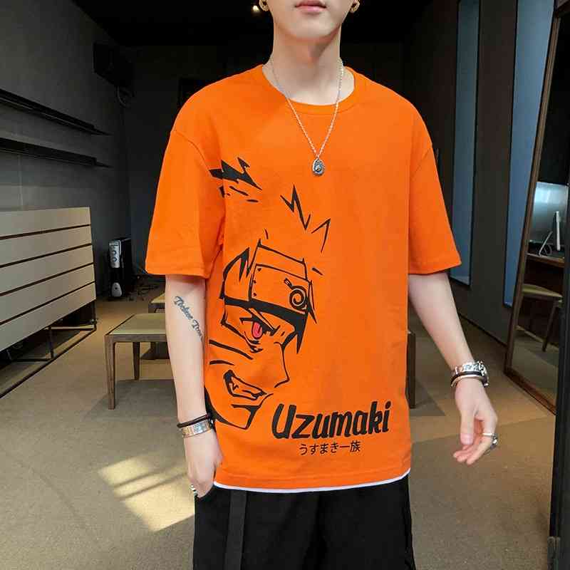 T-shirt court Mode Homme Marque Loose Half Sleeve Couple Article d'été 2021 Nouveau Vêtements de coton pur des garçons d'été