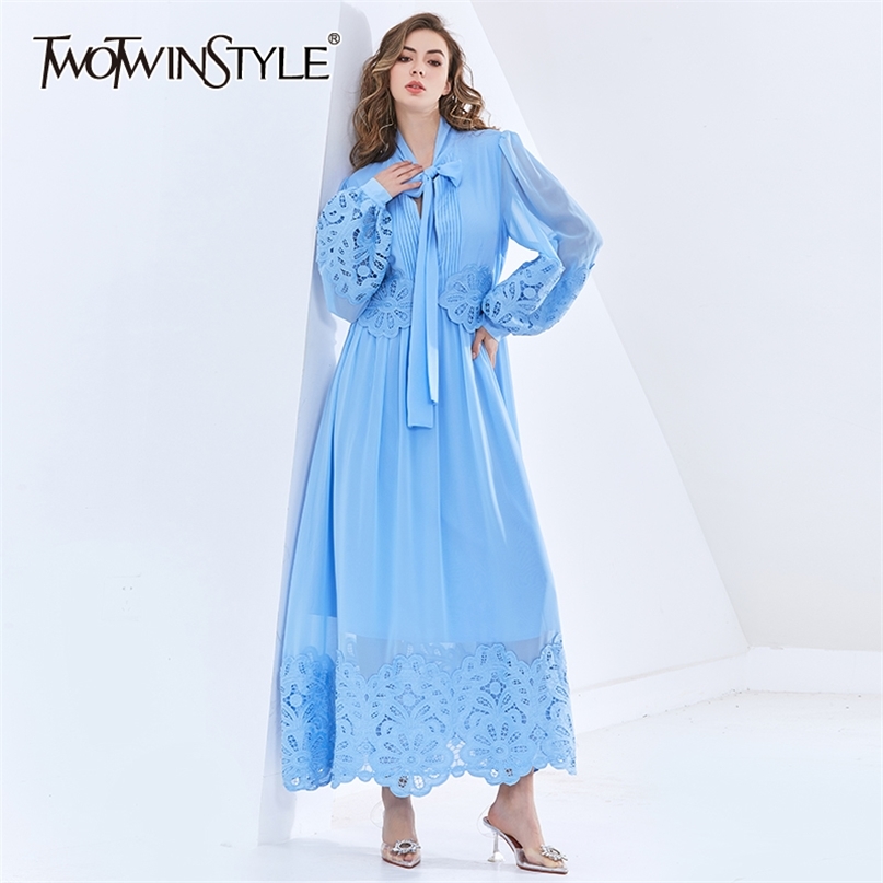 White Patchwork Embroidery Dress For Women Stand Collar Long Sleeve High Waist Lace Up Elegant Dresses Female 210520
White Patchwork Embroidery Dress For Women Stand Collar Long Sleeve High Waist Lace Up Elegant Dresses Female 210520