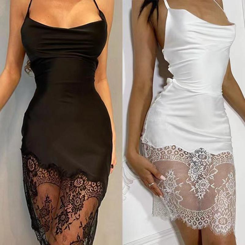 Casual Dresses Summer Fashion High Quality Ltalian Satin Short Women' Wear, Sexy Sleeveless Sling, Very Soft And Smooth Lace Open Back Dres, 02
Casual Dresses Summer Fashion High Quality Ltalian Satin Short Women' Wear, Sexy Sleeveless Sling, Very Soft And Smooth Lace Open Back Dres, 02