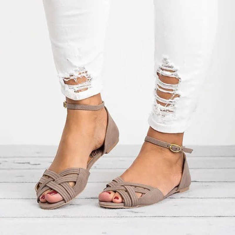 Pop Women's Sandals Summer New Shoes Woman Open Toe Cross-Knit Flat Sandals Plus Size 34- Ladies Slippers Zapatos De Mujer Y0721, Gray
Pop Women's Sandals Summer New Shoes Woman Open Toe Cross-Knit Flat Sandals Plus Size 34- Ladies Slippers Zapatos De Mujer Y0721, Gray