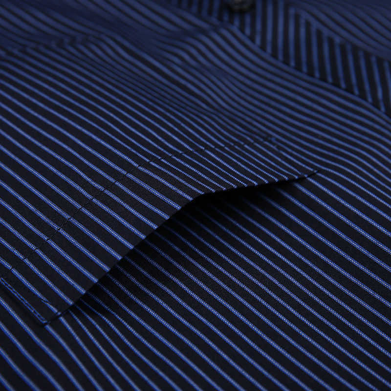 8xl Plus Size Large Men Long sleeve Non-Iron dress shirt male social striped shirts Easy Care oversized Shirt 210714