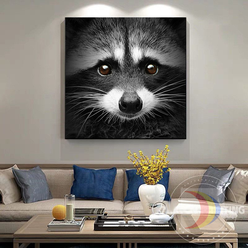 Cute Raccoon Poster Canvas Painting Wall Art Abstract Animal Picture For Living Room Home Decoration Cuadros No Frame