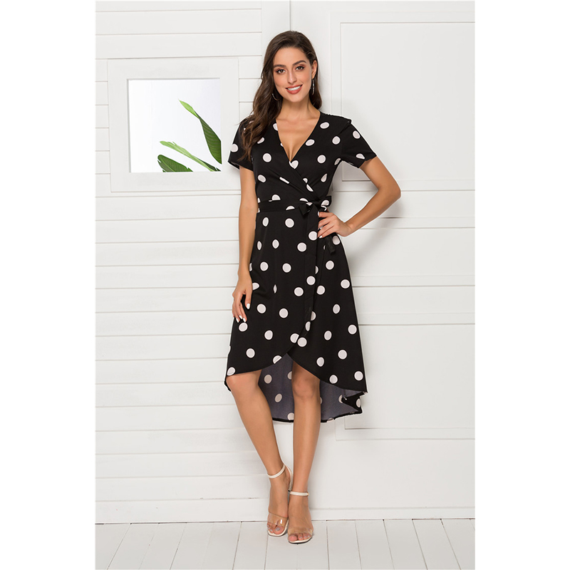 Floral dresses for woman 2021 summer gym clothing One-Piece Elegant chiffon V neck high waist short sleeve black with whith polka dot ruffle fashion midi dress
Floral dresses for woman 2021 summer gym clothing One-Piece Elegant chiffon V neck high waist short sleeve black with whith polka dot ruffle fashion midi dress