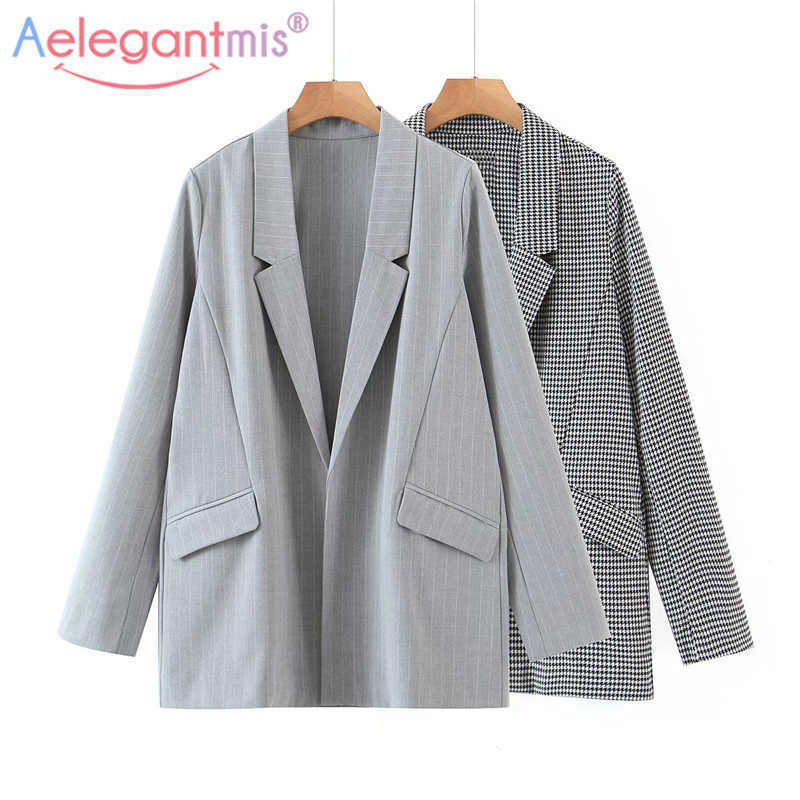 Aelegantmis Classic Houndstooth Women Blazers Casual Ofice Lady Long Blazer Jacket OL Coats Korean 2 Color Outwear Chic 210607
Aelegantmis Classic Houndstooth Women Blazers Casual Ofice Lady Long Blazer Jacket OL Coats Korean 2 Color Outwear Chic 210607