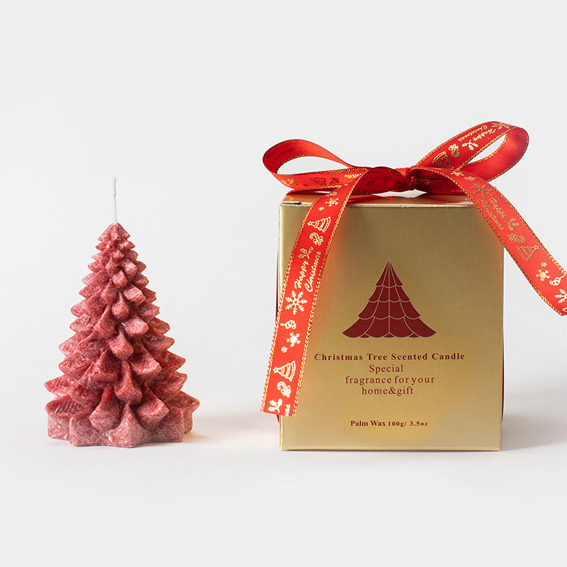 Decorations Candles Christmas Tree Aromatherapy Candle Creative Xmas Gifts About 8*9cm Gift Box Package LLB12362 S260204