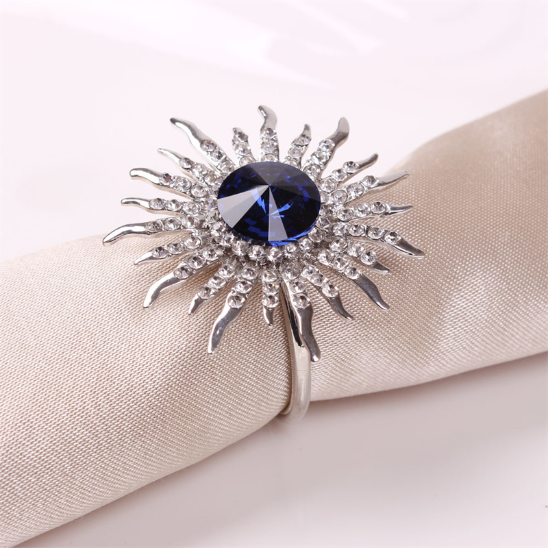 Bling Blue Napkin Ring Holder Diamond