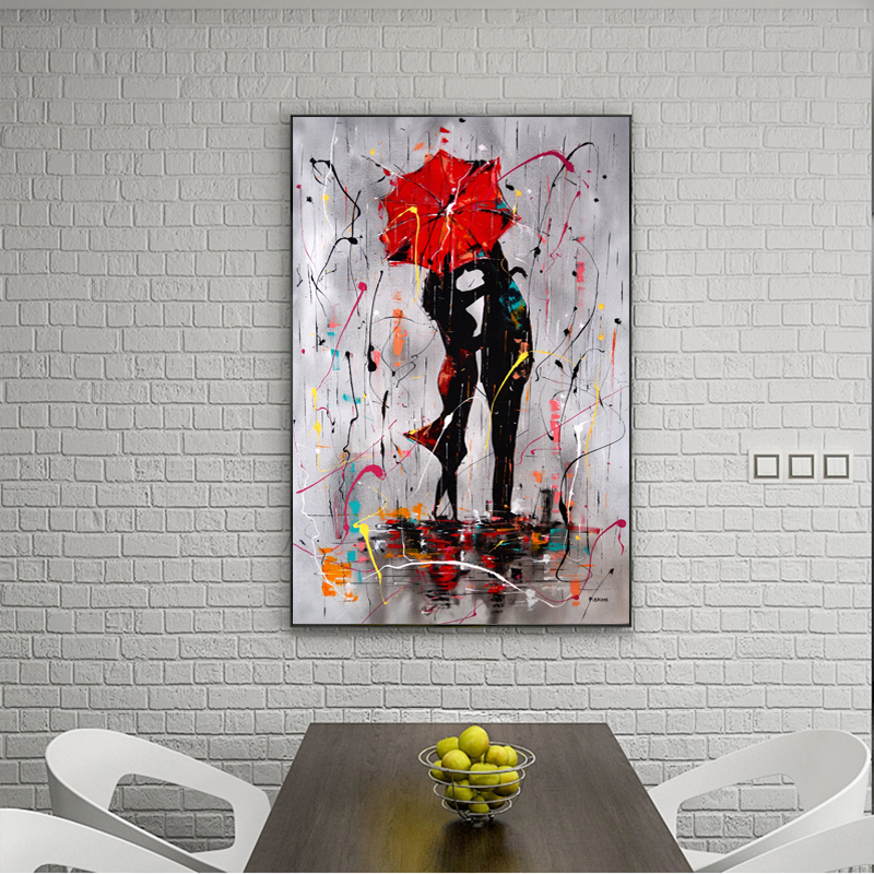 Graffiti Posters And Prints Love Kiss Pictures Canvas Paintings Modern Wall Art For Living Room Decoration No Frame