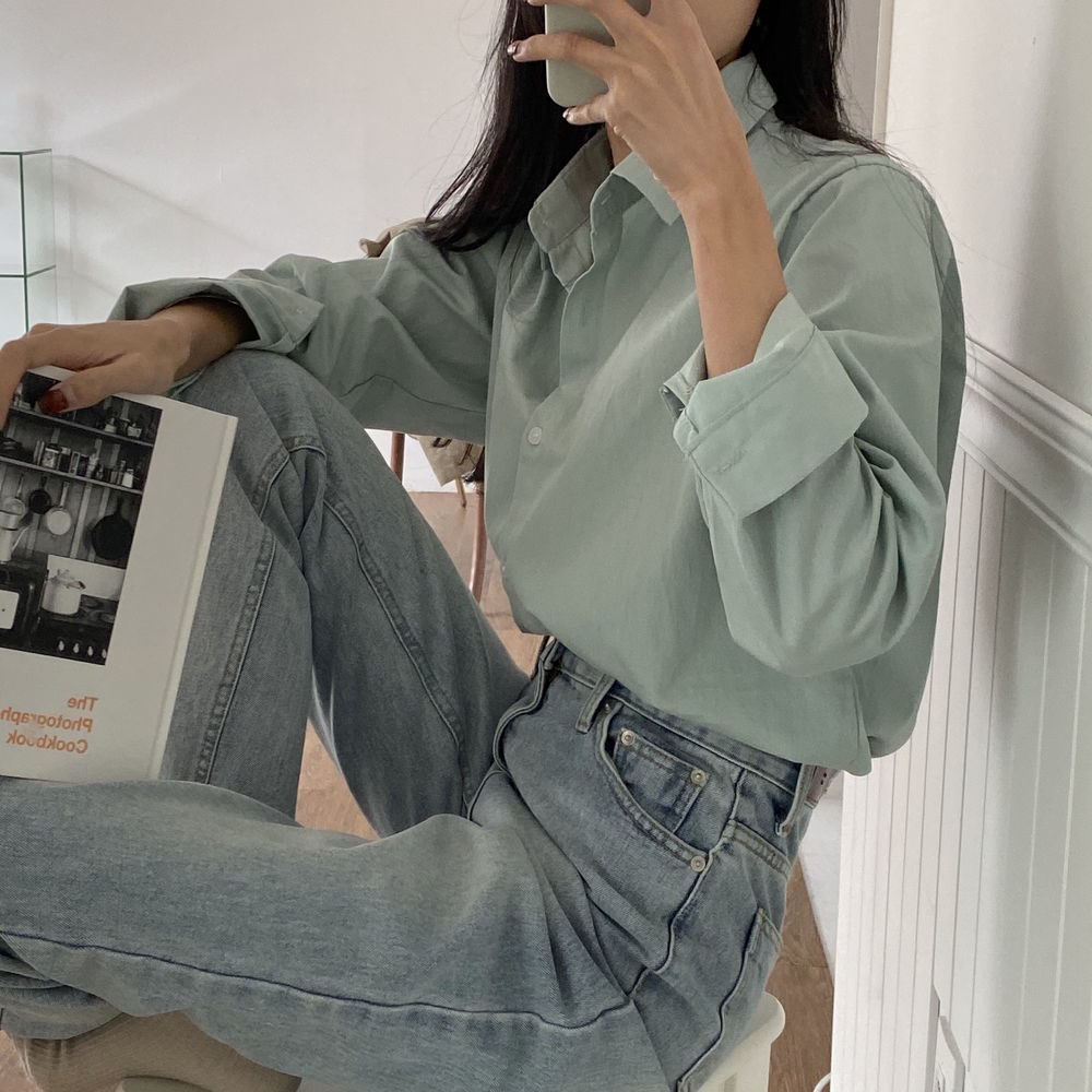 Korean All Match Sweet OL Loose Casual Streetwear Tops Outwear Chic Stylish Office Lady Brief Shirts Clothe 210421