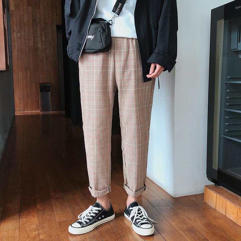 Men's Pants Straight Korean Hip Hop Style Casual