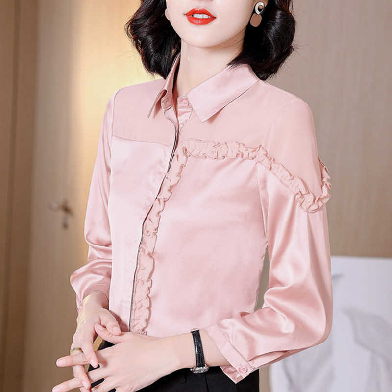 Heavy Silk Women Shirts Elegant Woman Satin Tops Long Sleeve Mesh Blouse Plus Size XXL 210604, White
Heavy Silk Women Shirts Elegant Woman Satin Tops Long Sleeve Mesh Blouse Plus Size XXL 210604, White