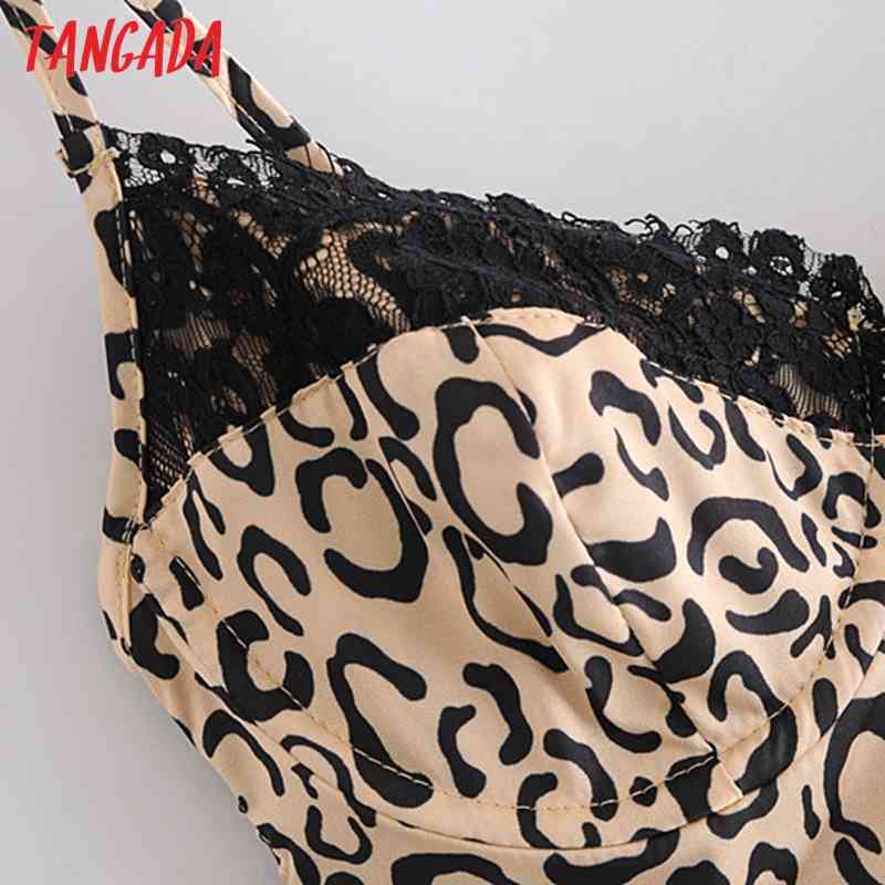 Summer Women Leopard Print Lace Party Strap Adjust Ladies Mini Dress Vestidos 4D4 210416