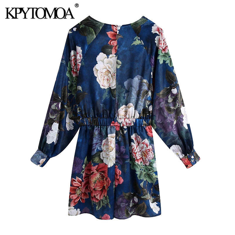 Women Chic Fashion Floral Print Ruffled Playsuits Long Sleeve Elastic Waist Female Short Jumpsuits Mujer 210420