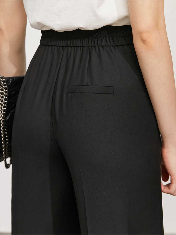 Minimalism Summer Women's Trousers Offical Lady Letter Embroidery Loose Pants Causal Suit 12130222 210527