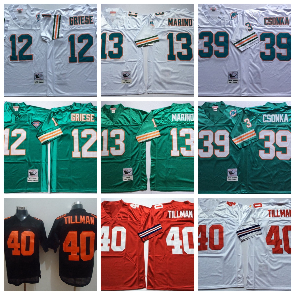 NCAA Foobtall 40 Pat Tillman Jersey 12 Bob Griese 13 Dan Marino 39 Larry Csonka Black Red White Green Man Vintage All Stitched, 39 green
NCAA Foobtall 40 Pat Tillman Jersey 12 Bob Griese 13 Dan Marino 39 Larry Csonka Black Red White Green Man Vintage All Stitched, 39 green
