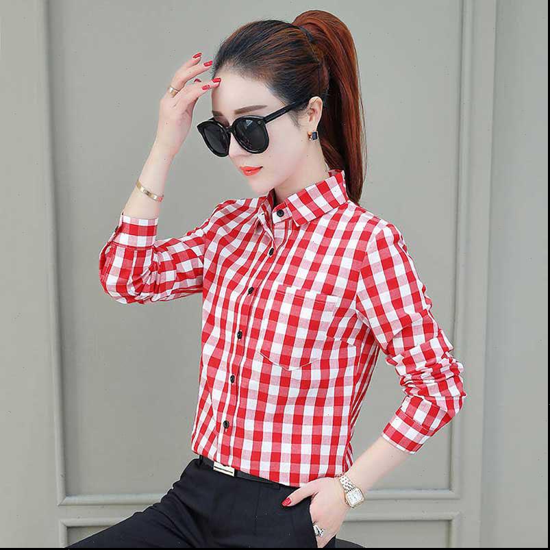 women womens shirts spring autumn style blouses lady casual long sleeve plaid printed blusas with pocket df2807, White
women womens shirts spring autumn style blouses lady casual long sleeve plaid printed blusas with pocket df2807, White