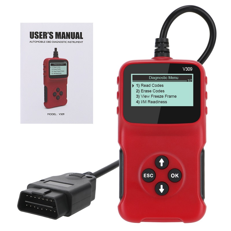V309 OBD2 Diagnostic Tool Car Code Reader Scanner lcd display Check Engine Fault Interface Scanners Auto accessories