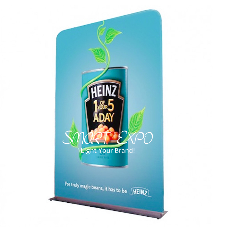 Free-standing Floor Banner Stand Poster Advertising Display Board with Black Steel Plate Base Tension Fabric Graphic Portable Carry Bag