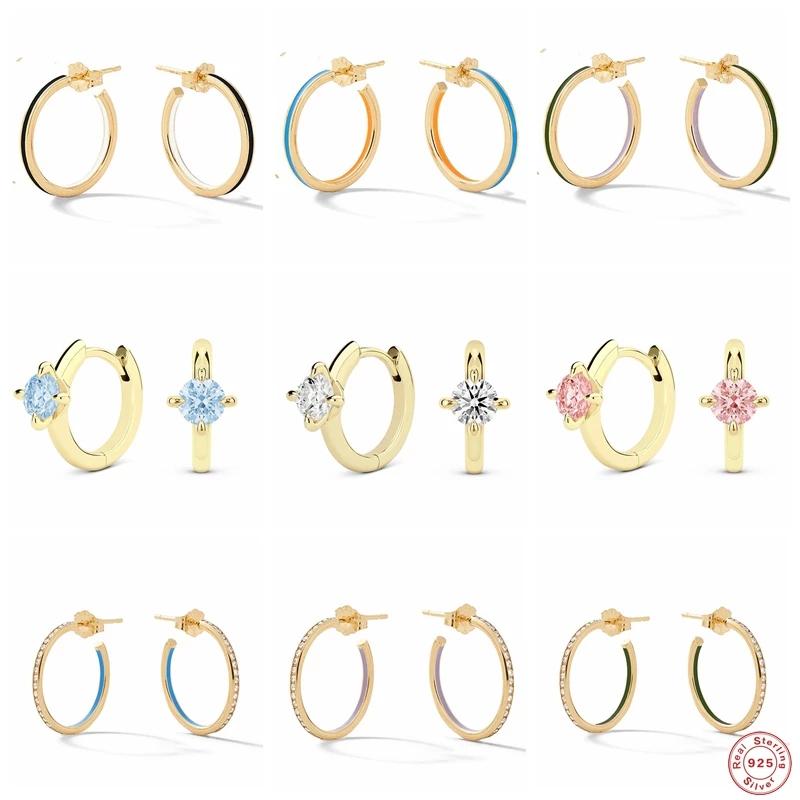 Hoop & Huggie ROMAD 925 Sterling Silver Big Circle Earrings For Women Colored Zircon Enamel Drip Oil Piercing Jewel Gift
Hoop & Huggie ROMAD 925 Sterling Silver Big Circle Earrings For Women Colored Zircon Enamel Drip Oil Piercing Jewel Gift