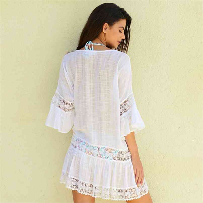Beach Cover Up Swimwear Women Ups Lace Dress Tunic Tassel Crochet Bathing Suit Pareo De Plage wear 210722, White
Beach Cover Up Swimwear Women Ups Lace Dress Tunic Tassel Crochet Bathing Suit Pareo De Plage wear 210722, White