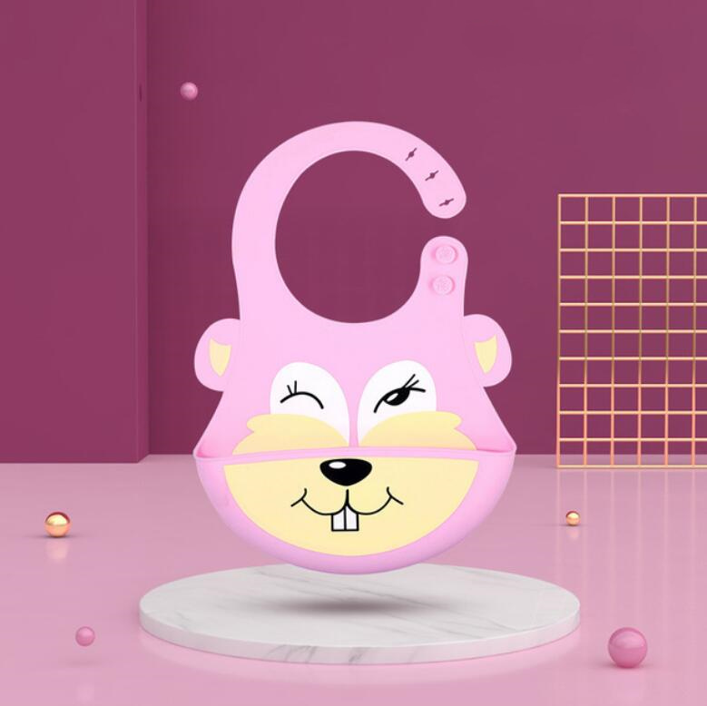 Baby Silicone Bib Infant Cartoon Waterproof Bibs Children Silicone Bib Baby Saliva Rice Pocket Maternal Infant Products HHC69916581946