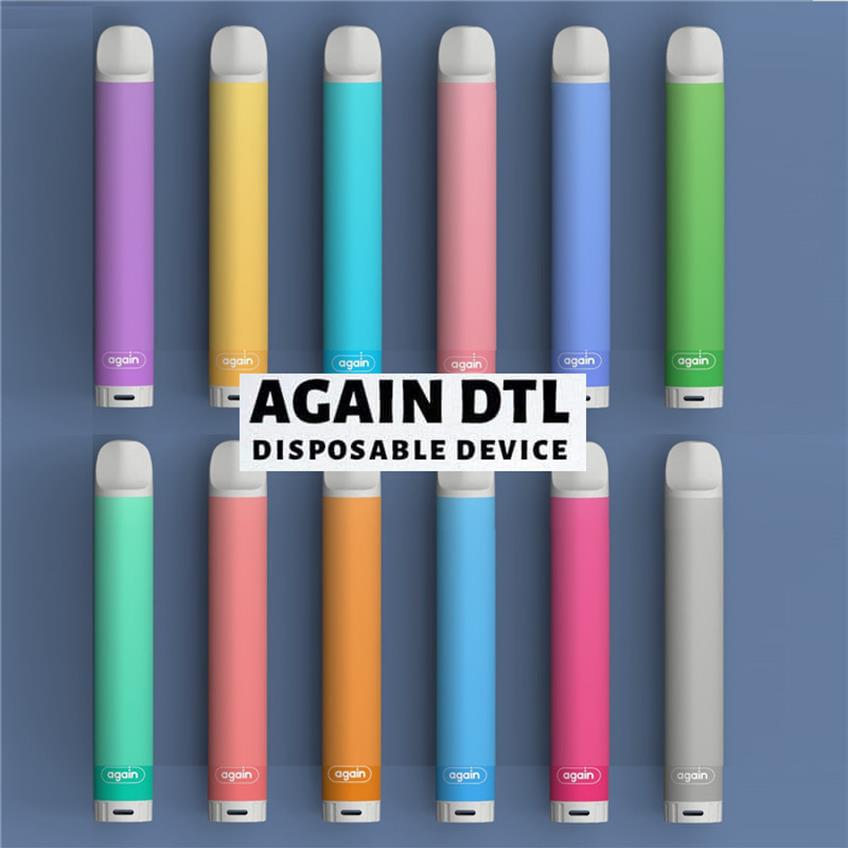 Original Again Dtl Disposable 300Puffs Vape Pen 2.8ml Pre-Filled Pods Cartridge Vapor Top Battery Sub Ohm Coil e Cigarettes Vaporizers a56
Original Again Dtl Disposable 300Puffs Vape Pen 2.8ml Pre-Filled Pods Cartridge Vapor Top Battery Sub Ohm Coil e Cigarettes Vaporizers a56