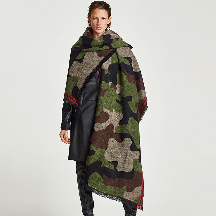 Army green camouflage shawl autumn and winter thickened long scarf imitation cashmere warm
Army green camouflage shawl autumn and winter thickened long scarf imitation cashmere warm