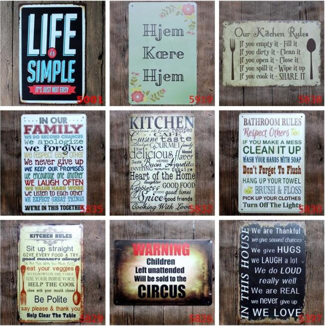 Retro Metal Tin Sign Kitchen Bathroom Family Romantic Poetry Metal Painting Bar Pub Cafe Home Restaurant Decor Vintage Tin Signs DB sggs
Retro Metal Tin Sign Kitchen Bathroom Family Romantic Poetry Metal Painting Bar Pub Cafe Home Restaurant Decor Vintage Tin Signs DB sggs
