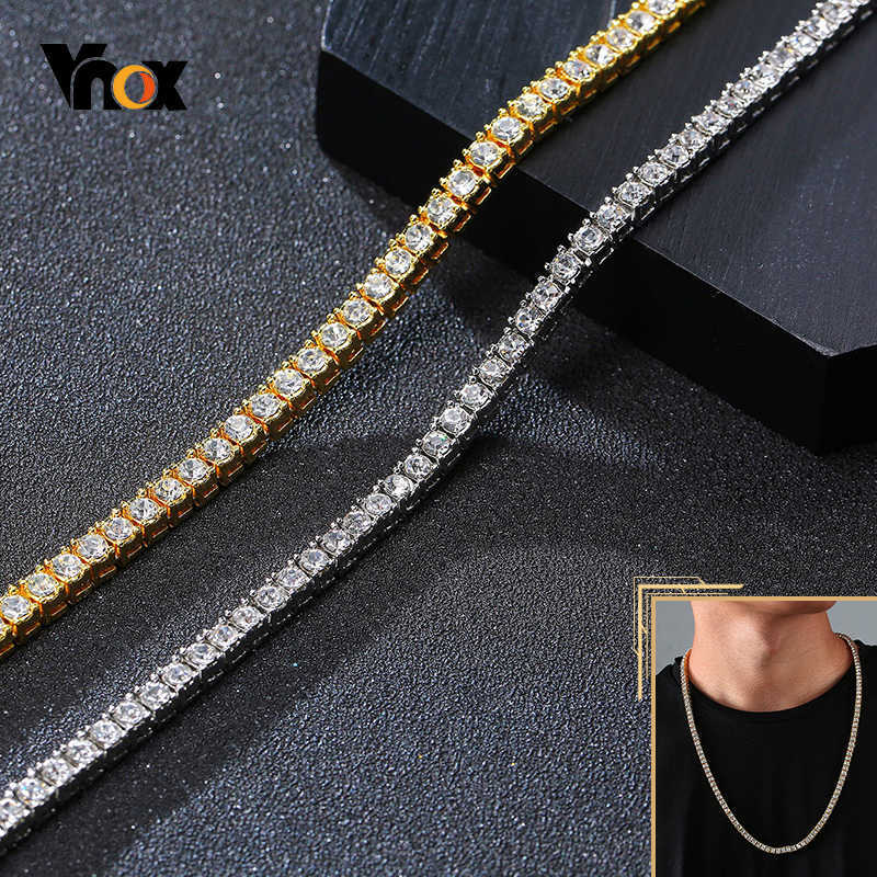 Vnox Hip Hop 5MM Iced Out Bling AAA Cubic Zircon 1 Row Tennis Chain Necklaces Men Women Collar Xmas Gifts Jewelry
Vnox Hip Hop 5MM Iced Out Bling AAA Cubic Zircon 1 Row Tennis Chain Necklaces Men Women Collar Xmas Gifts Jewelry